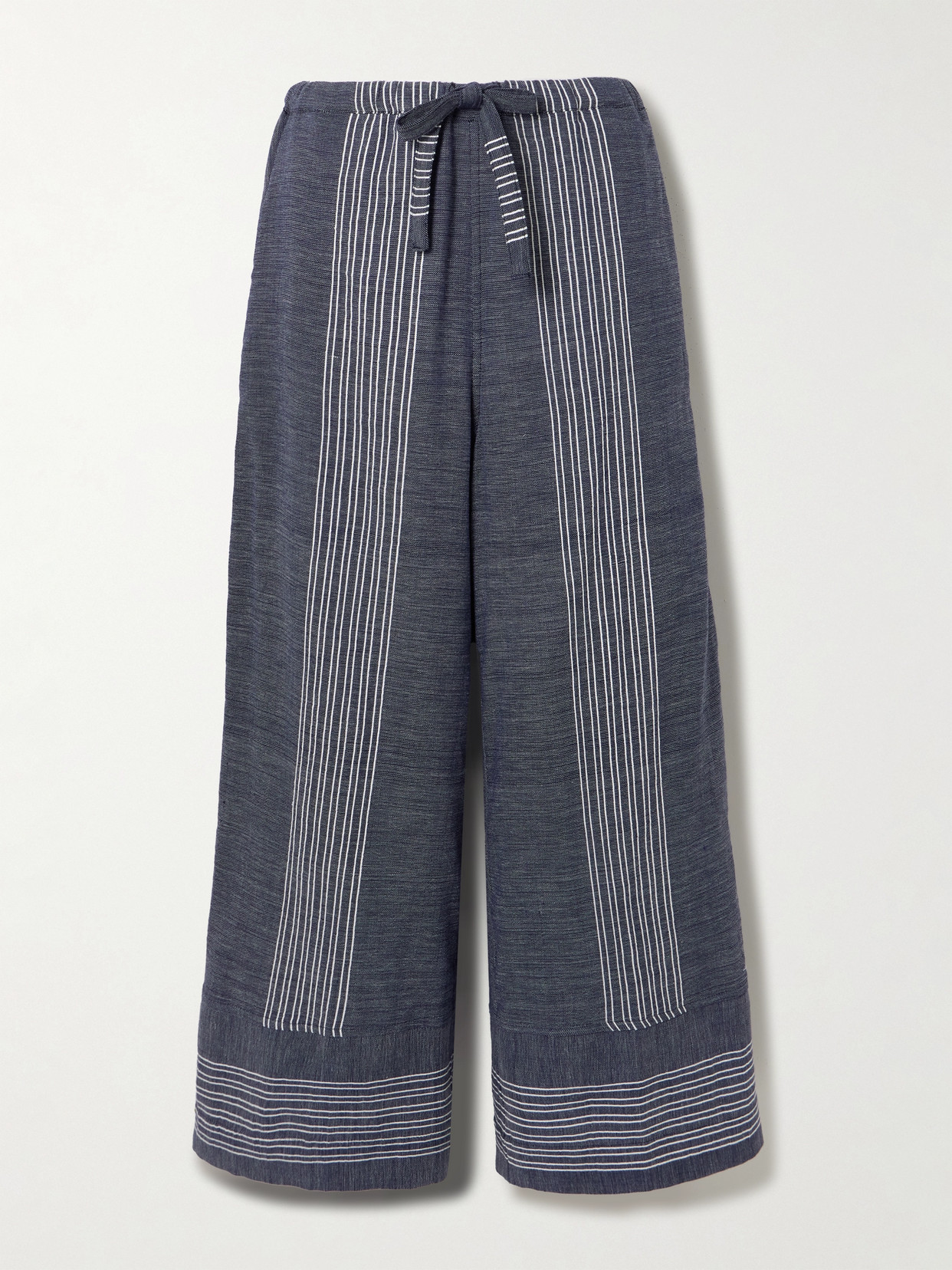 Lemlem Desta Striped Cotton Wide-leg Pants In Blue