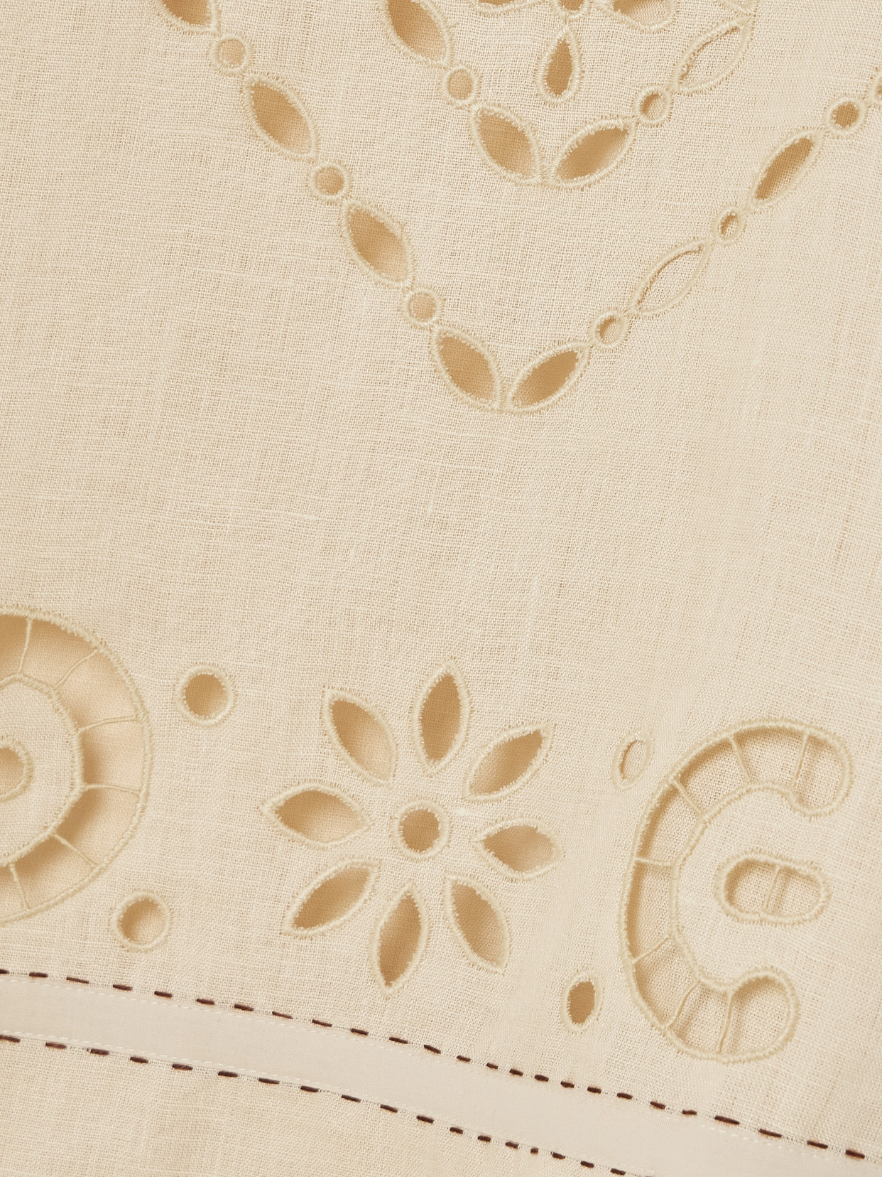 Vita Kin Orlando Topstitched Broderie Anglaise Linen Tank