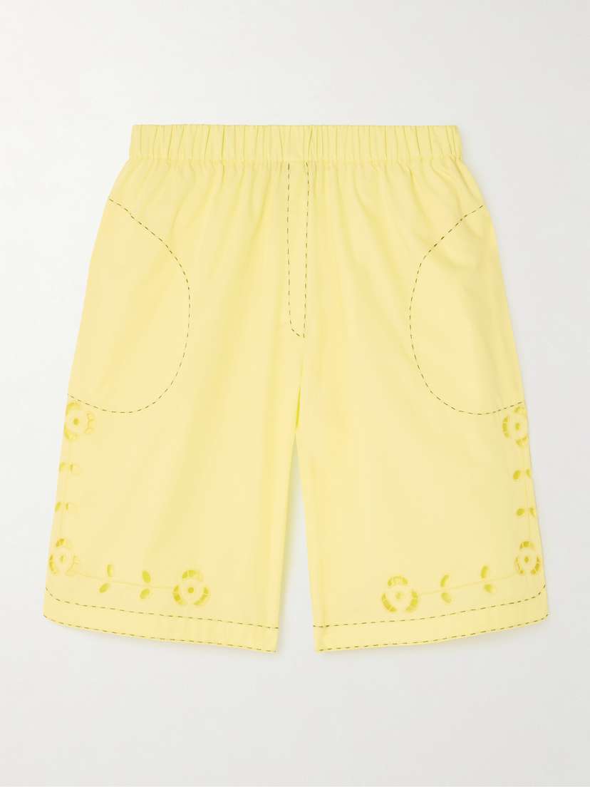 Vita Kin La Vie En Rose Broderie Anglaise Cotton-poplin Shorts