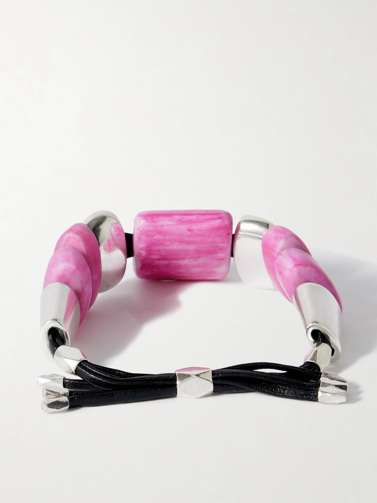 Isabel Marant Paradise Silver-tone, Resin And Leather Bracelet