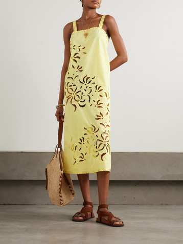 Vita Kin Sisi broderie anglaise cotton-poplin midi dress