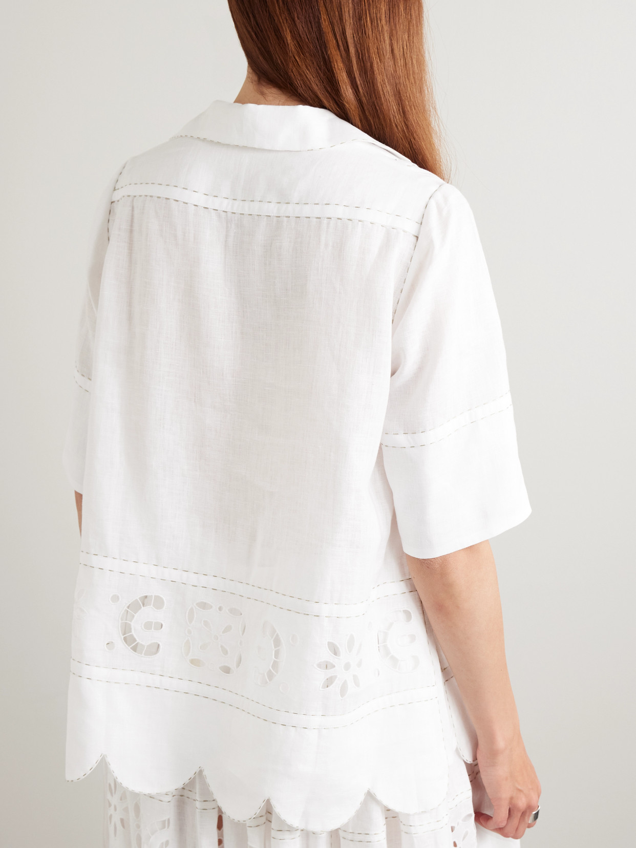 Vita Kin Emma Broderie Anglaise Linen Blouse