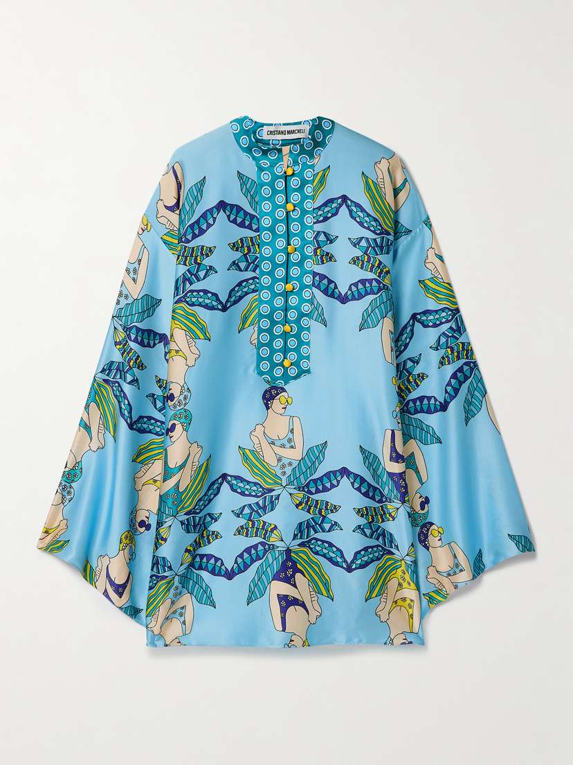 Cristiano Marcheli Maria Printed Silk-blend Kaftan