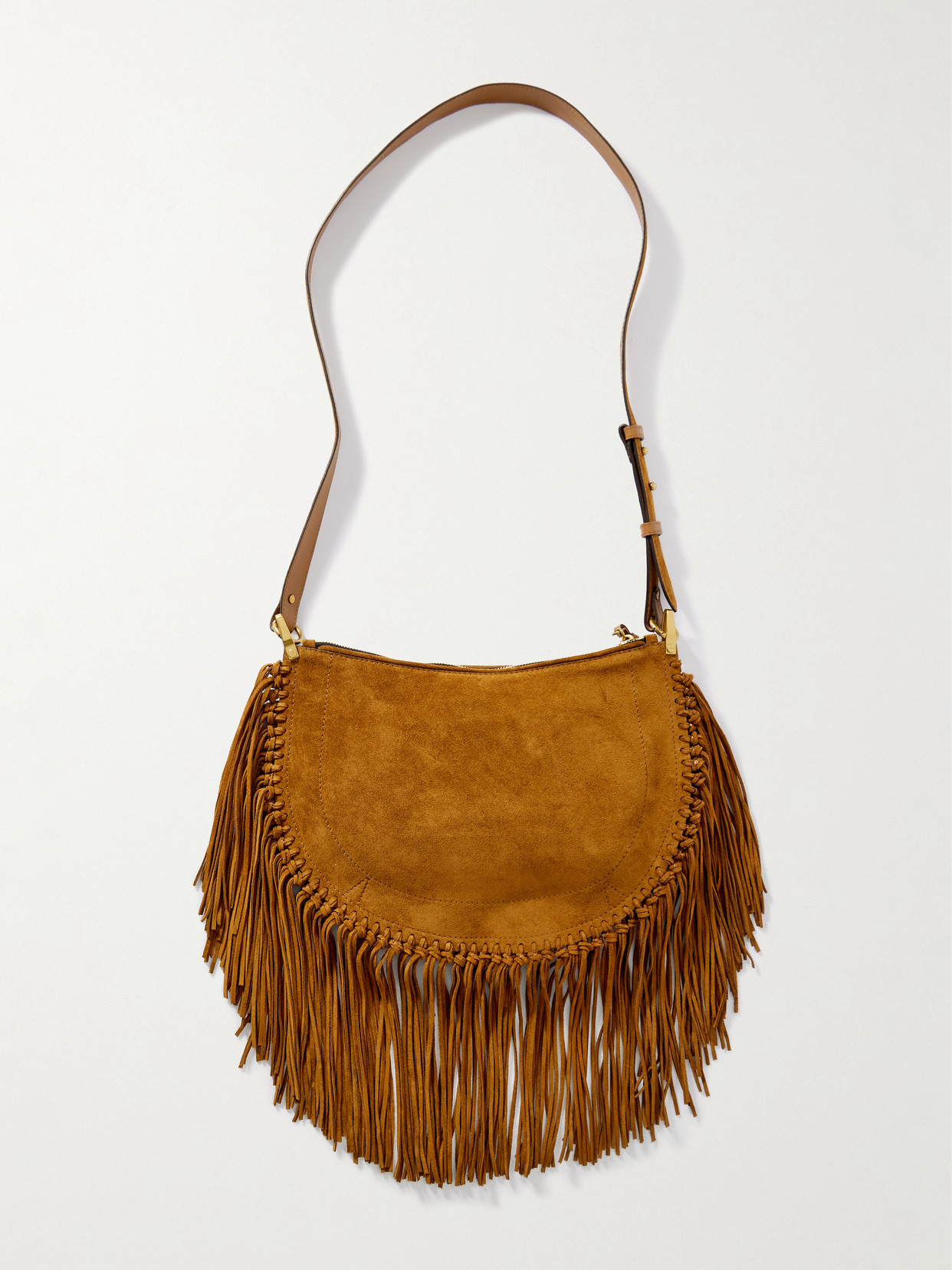 Isabel Marant Oskan Fringed Suede Shoulder Bag