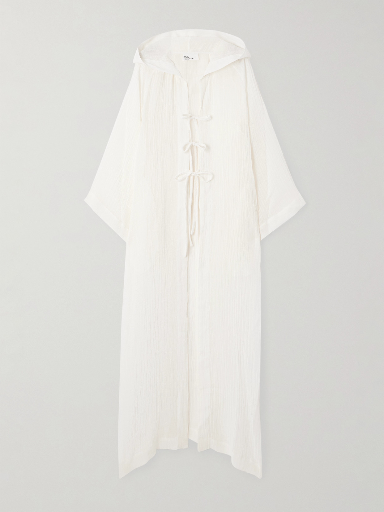 Lisa Marie Fernandez Hooded Crinkled Linen-blend Gauze Kaftan