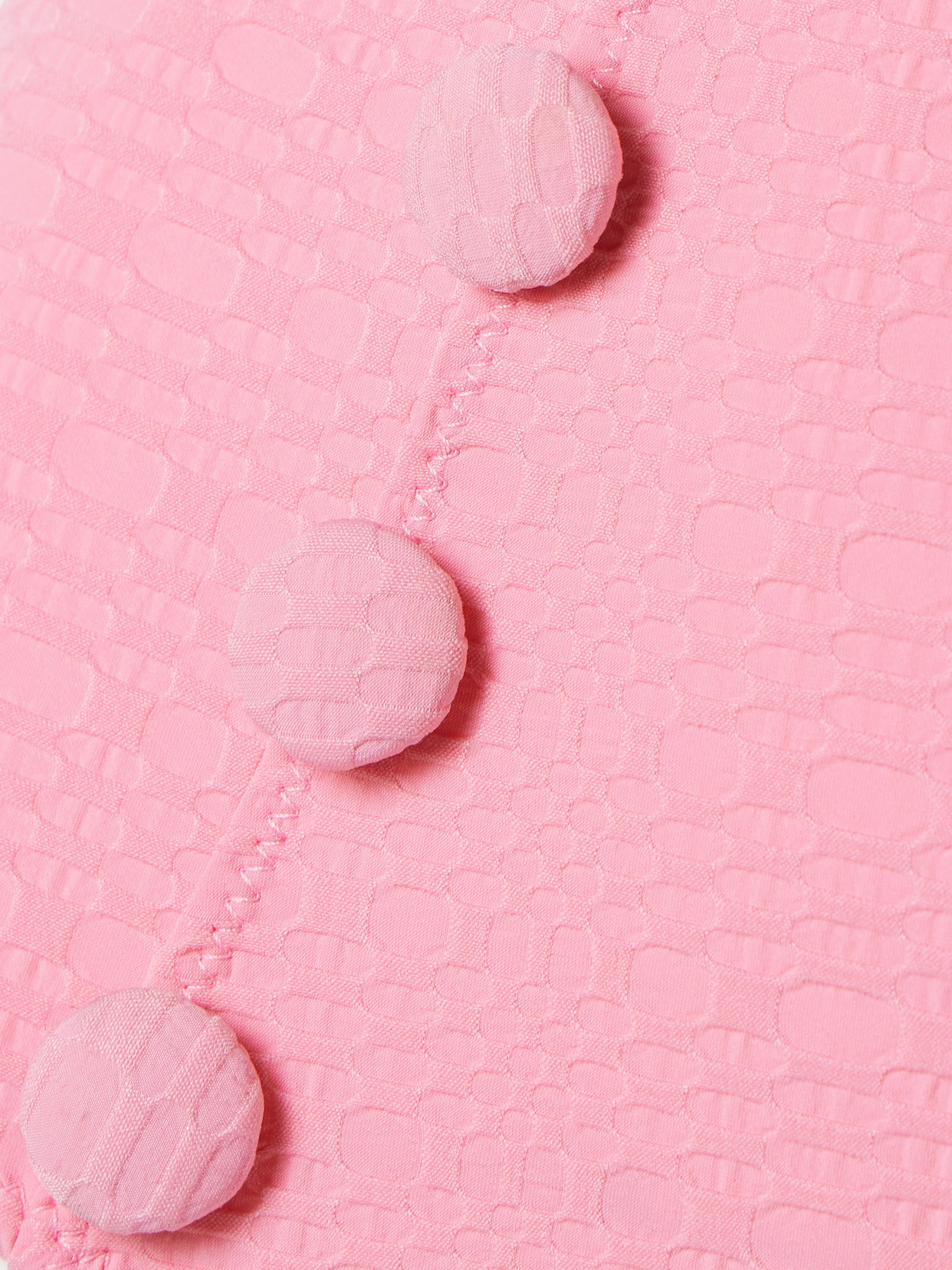 Lisa Marie Fernandez Poppy Strapless Button-embellished Seersucker Bikini In Pink