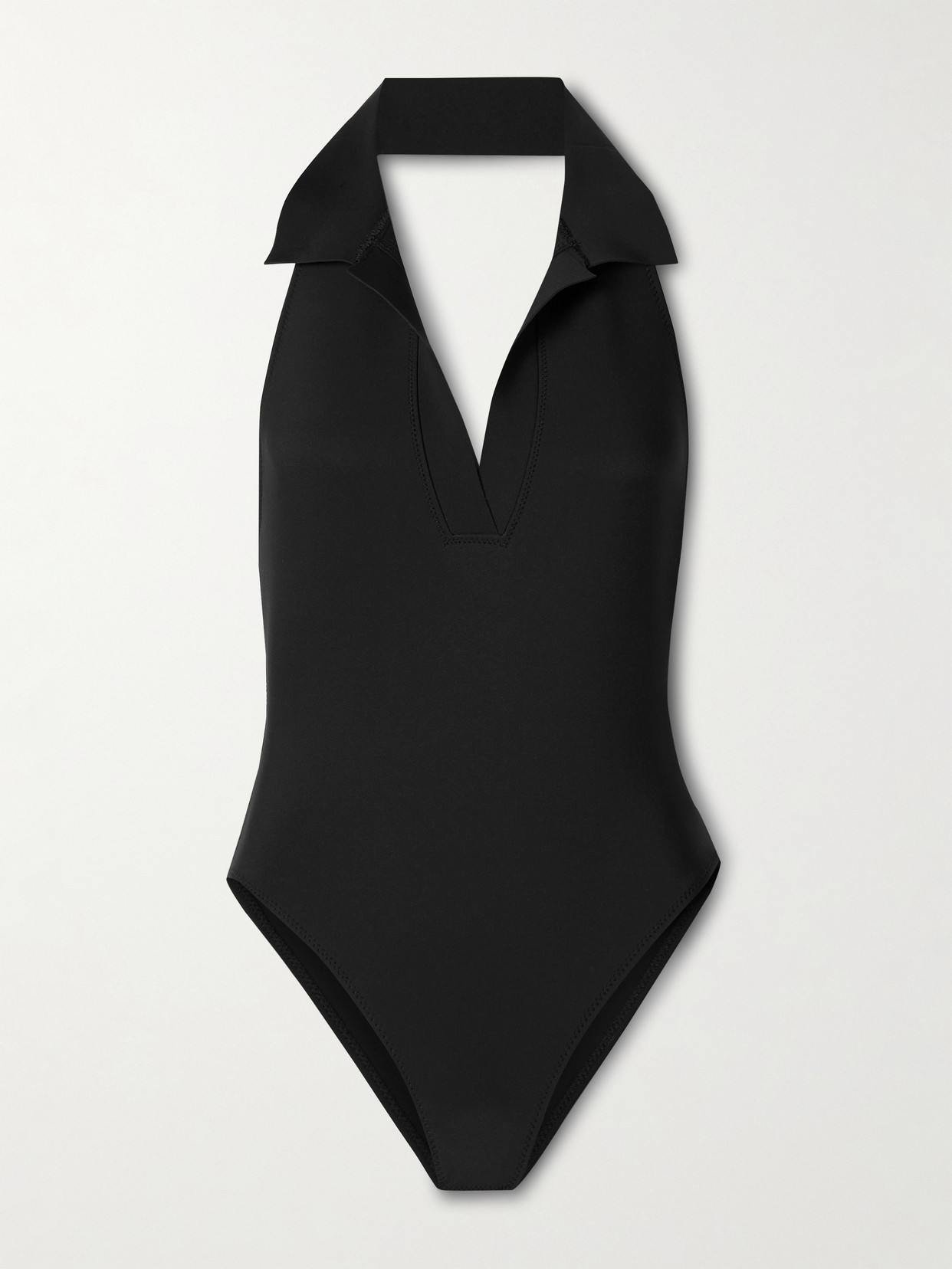Lisa Marie Fernandez Polo Neoprene Halterneck Swimsuit In Black