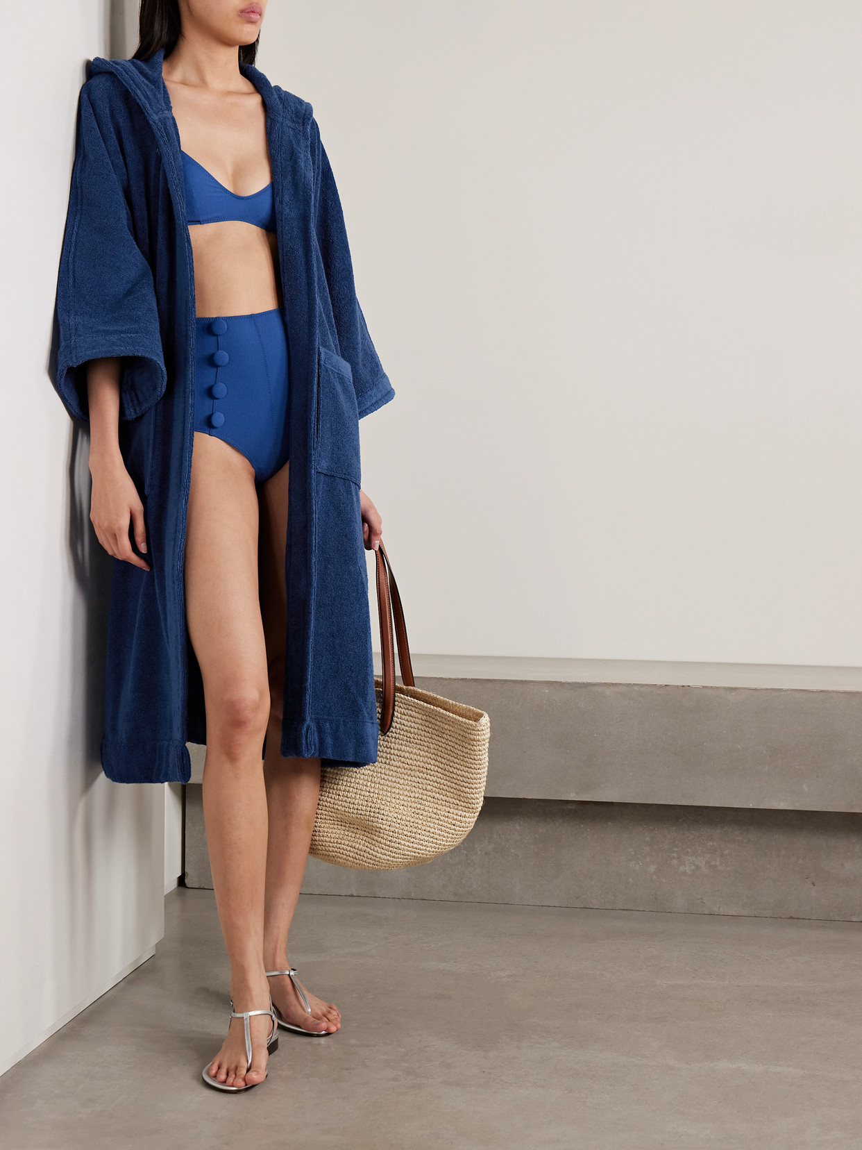 Lisa Marie Fernandez Belted Hooded Cotton-terry Robe