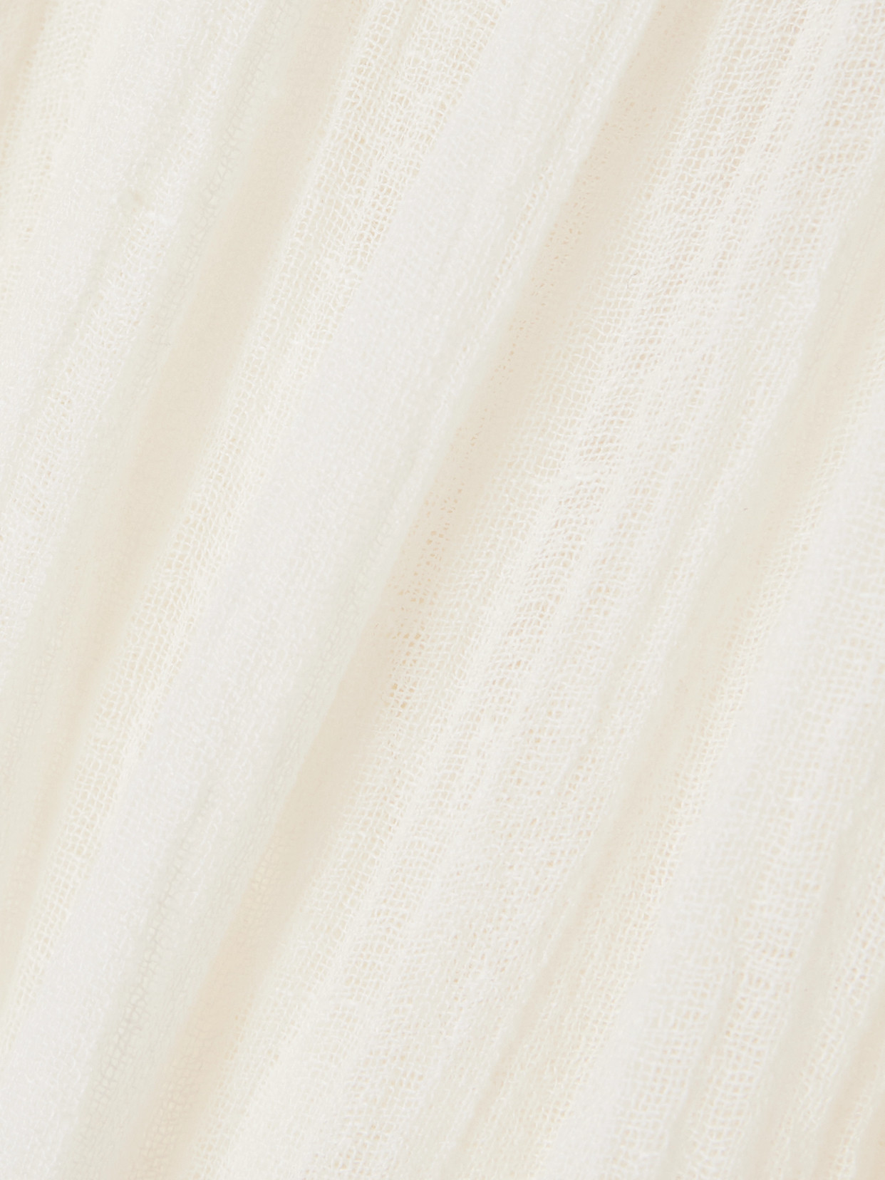Lisa Marie Fernandez Hooded Belted Crinkled Linen-blend Gauze Robe In White