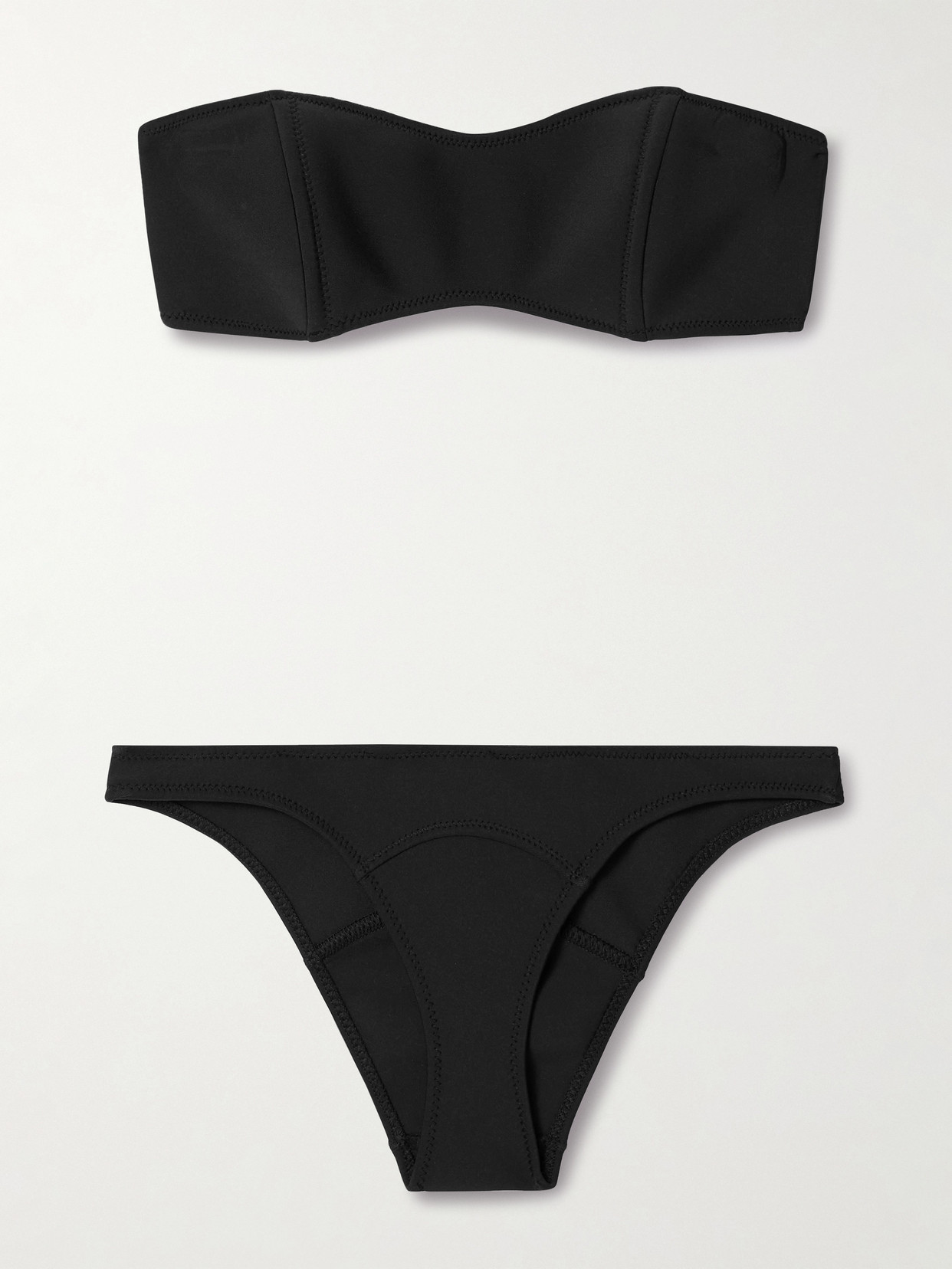 Lisa Marie Fernandez Natalie Strapless Neoprene Bikini In Black