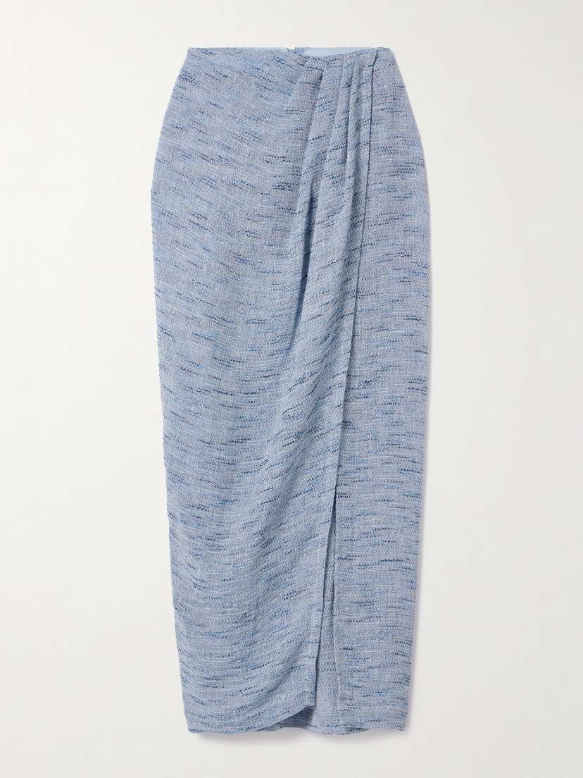 Lisa Marie Fernandez Pleated Striped Linen-blend Gauze Pareo