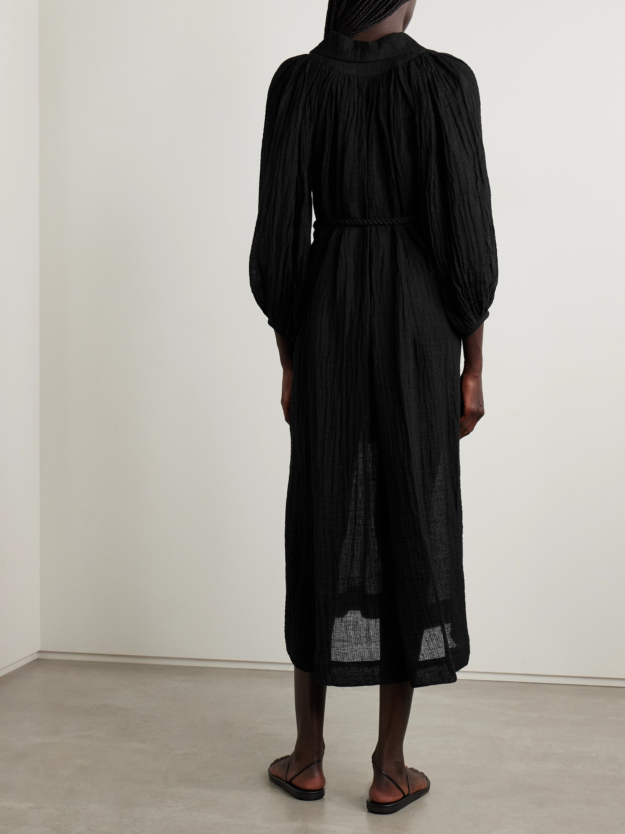 Lisa Marie Fernandez Poet Linen-blend Gauze Midi Dress