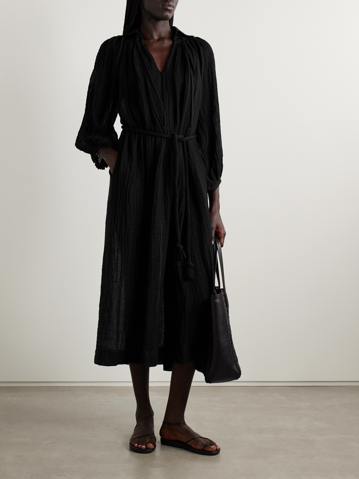 Lisa Marie Fernandez Poet Linen-blend Gauze Midi Dress