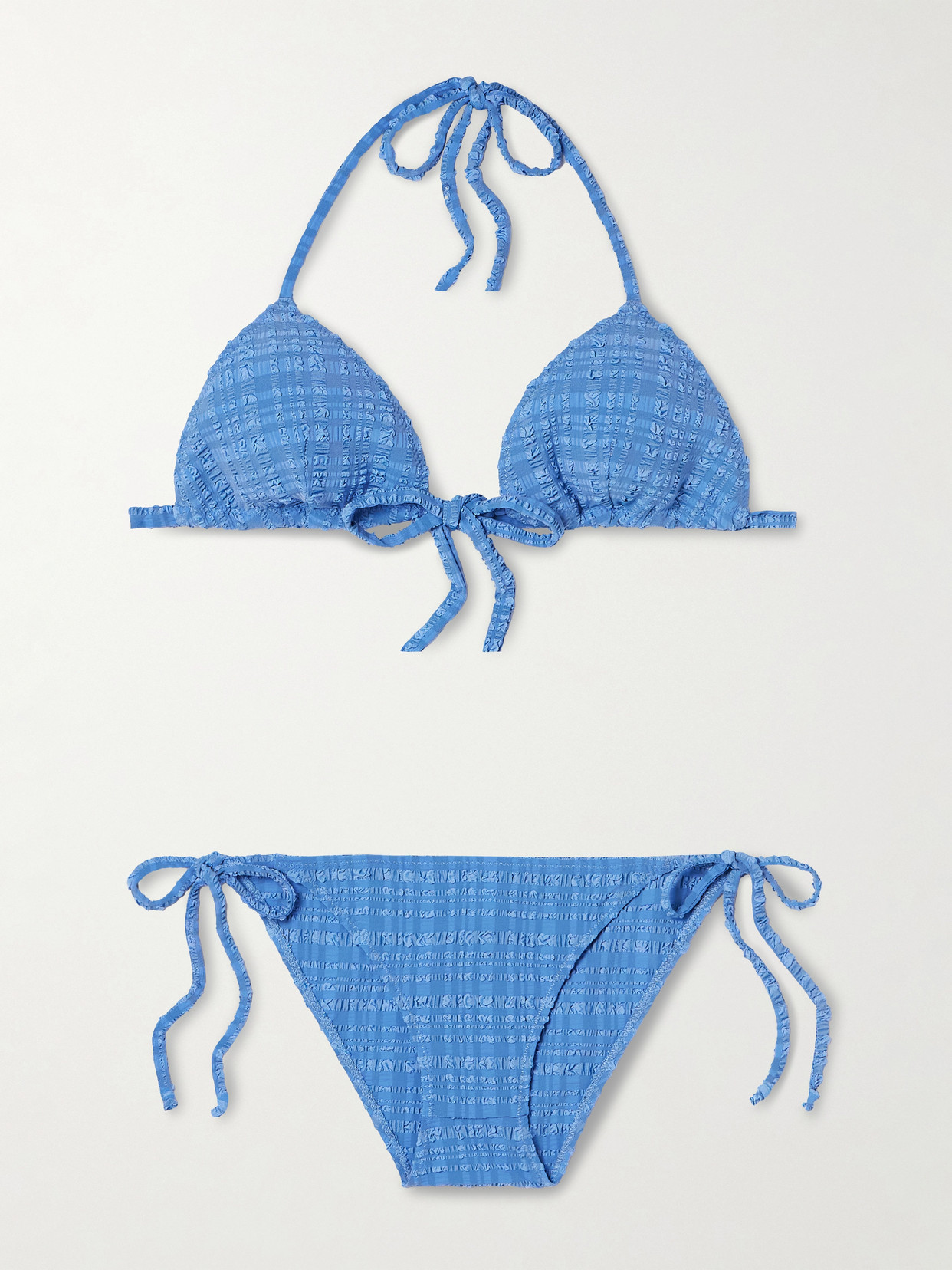 Lisa Marie Fernandez Striped Seersucker Triangle Bikini