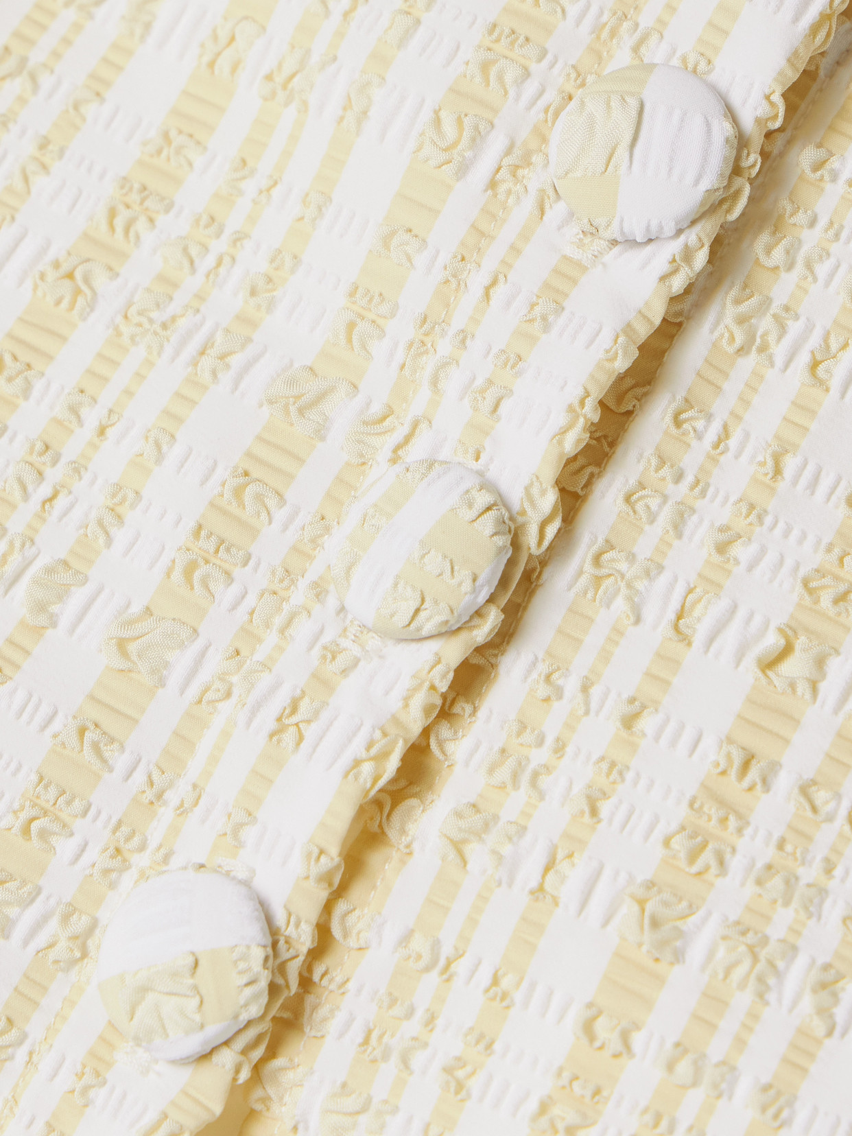Lisa Marie Fernandez Cropped Striped Seersucker Cardigan In Cream
