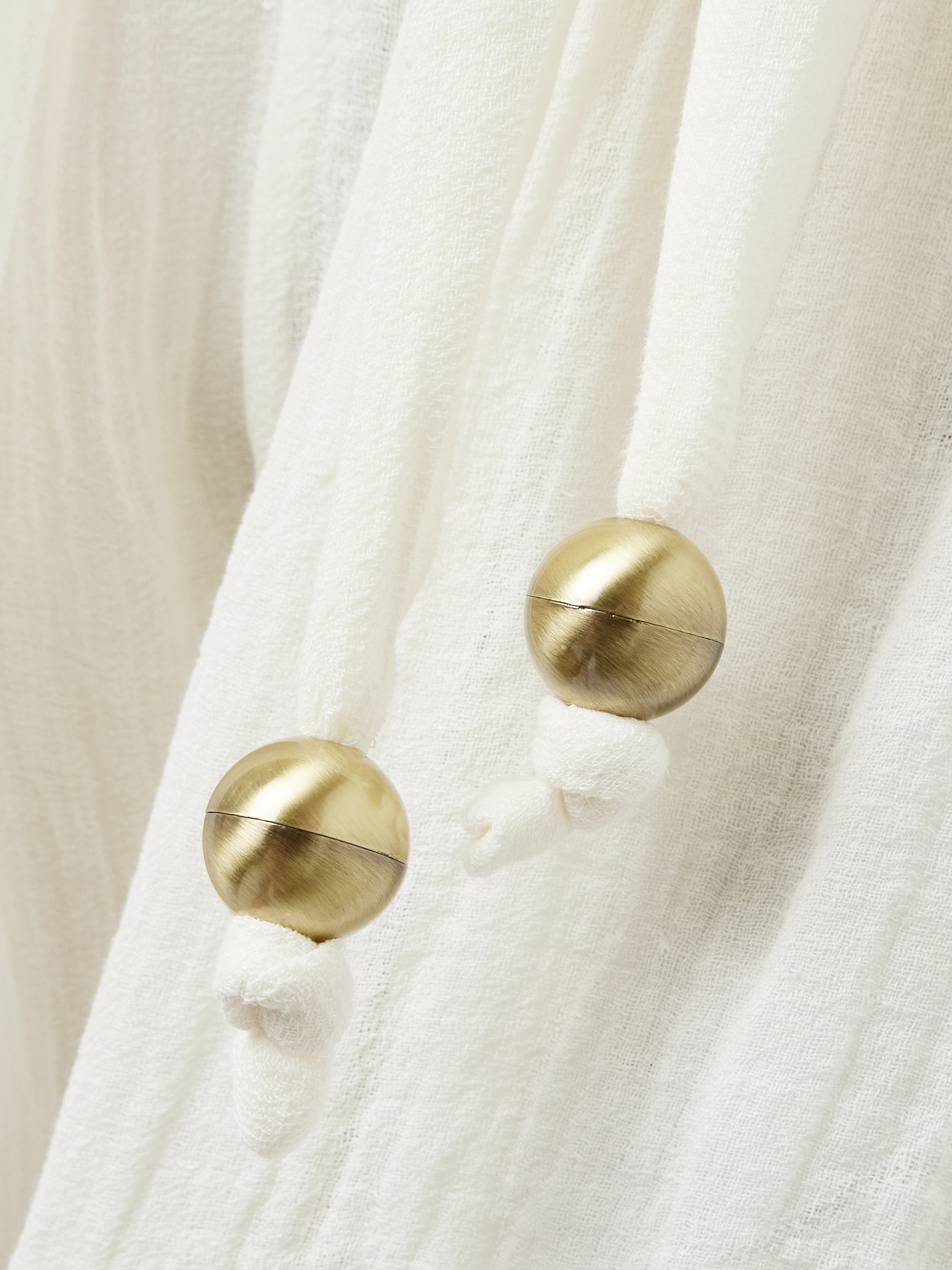 Lisa Marie Fernandez Poet belted cropped linen-blend gauze jumpsuit