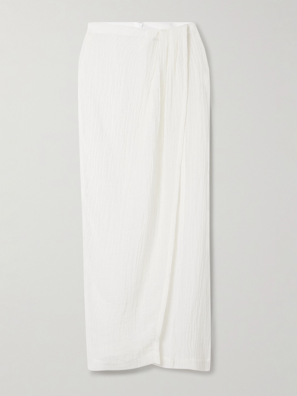 Lisa Marie Fernandez Pleated Crinkled Linen-blend Gauze Pareo