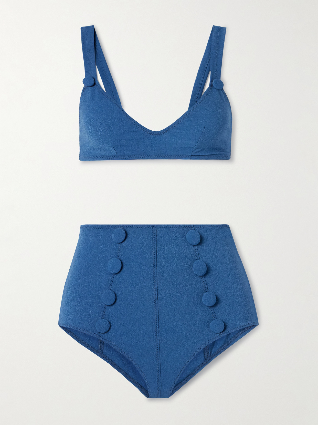 Lisa Marie Fernandez Magdalena Button-embellished Crepe Bikini