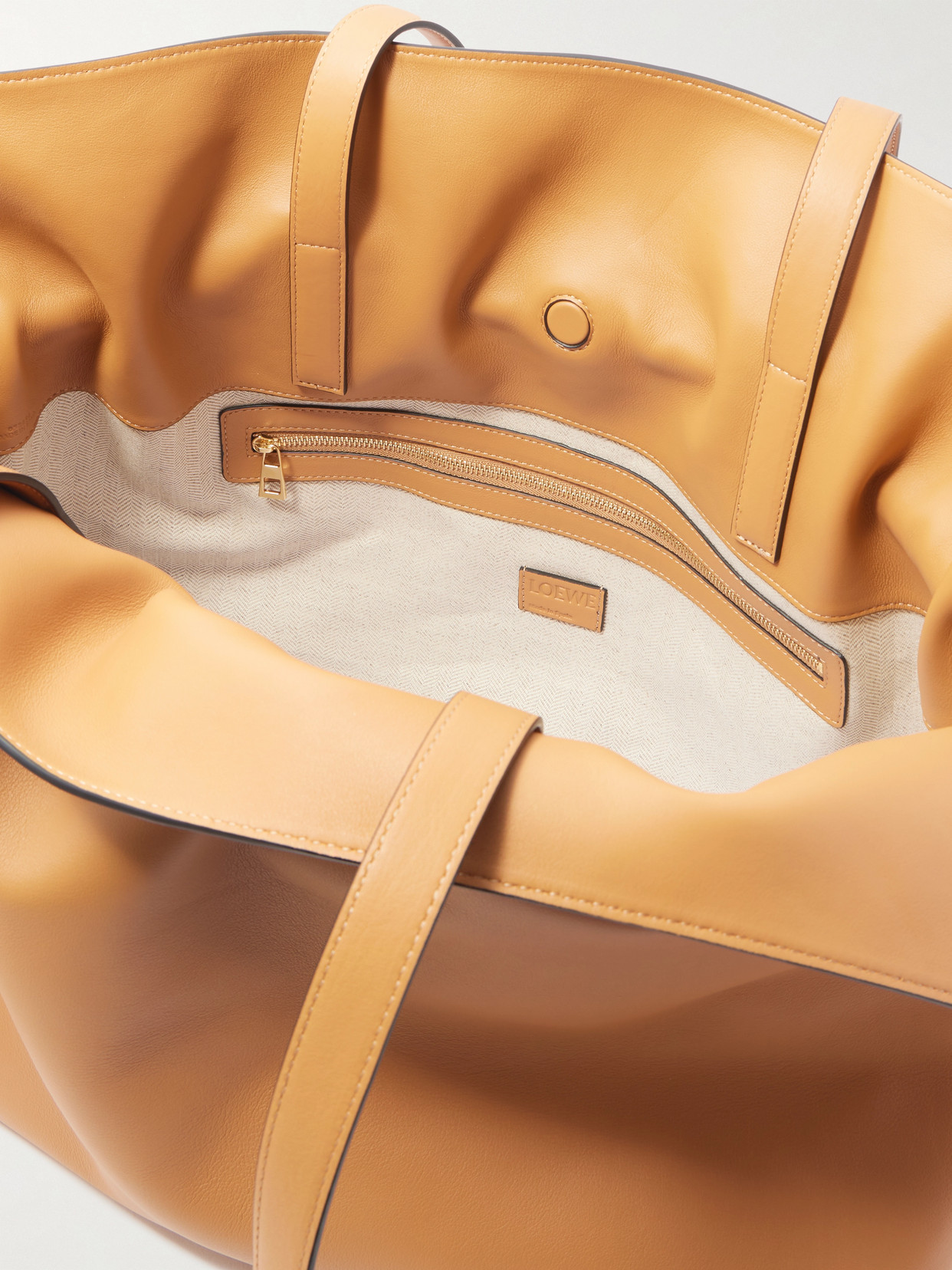 Loewe Flamenco Xl Leather Tote In Brown