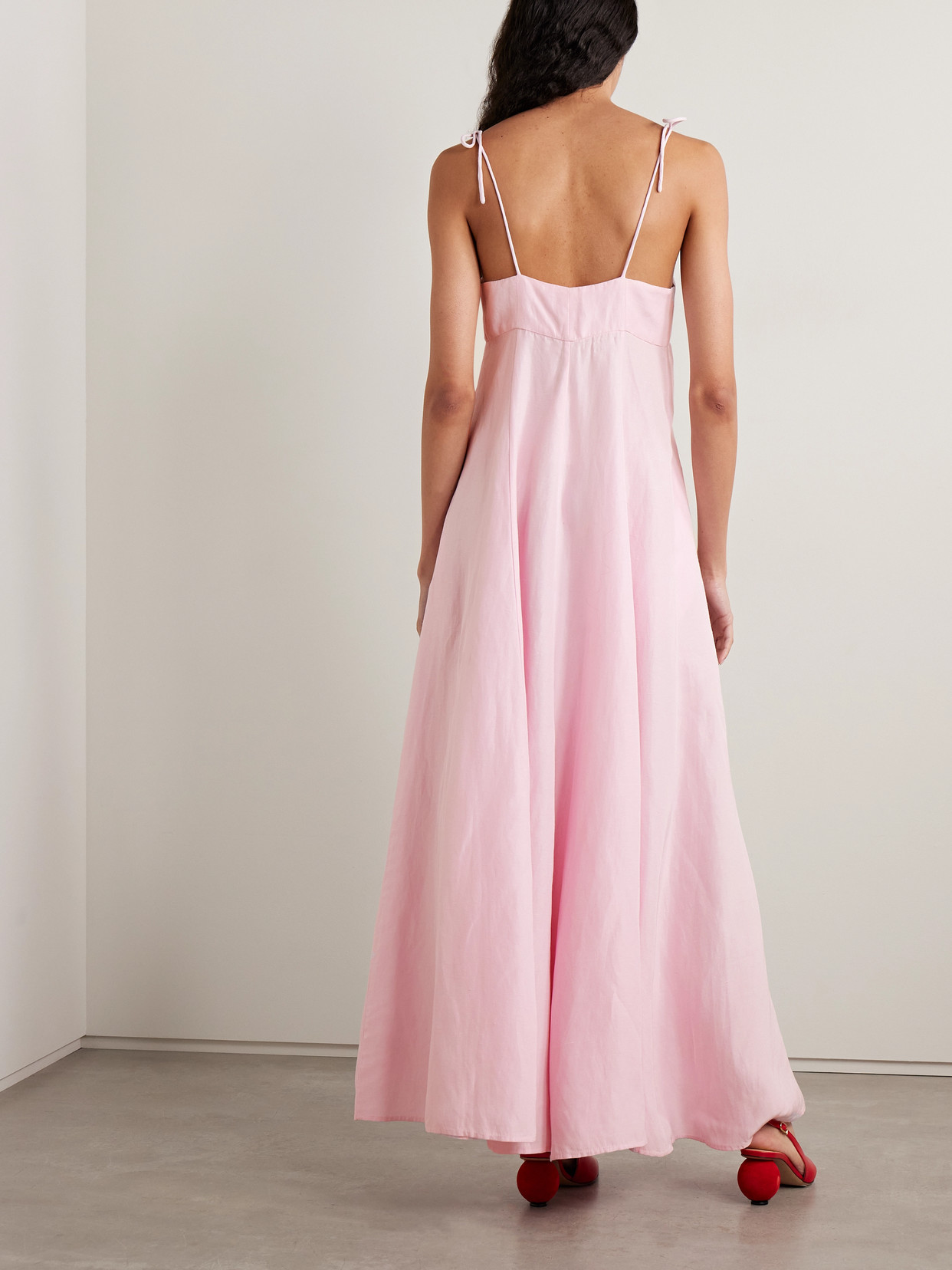 Rosie Assoulin High Garden Sleeveless Button-front Maxi Dress In Pink