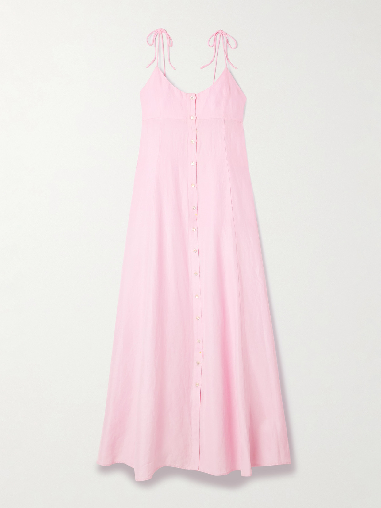Rosie Assoulin High Garden Sleeveless Button-front Maxi Dress In Pink