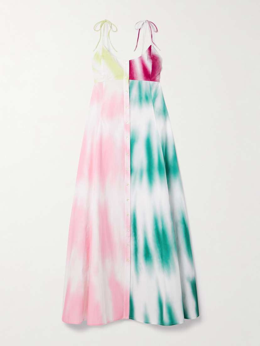Rosie Assoulin High Garden Tie-dyed Cotton-poplin Maxi Dress