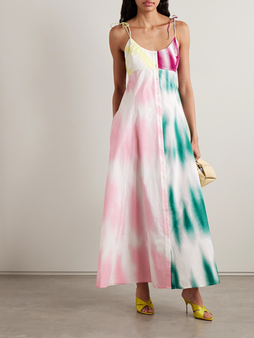 Rosie Assoulin High Garden tie-dyed cotton-poplin maxi dress