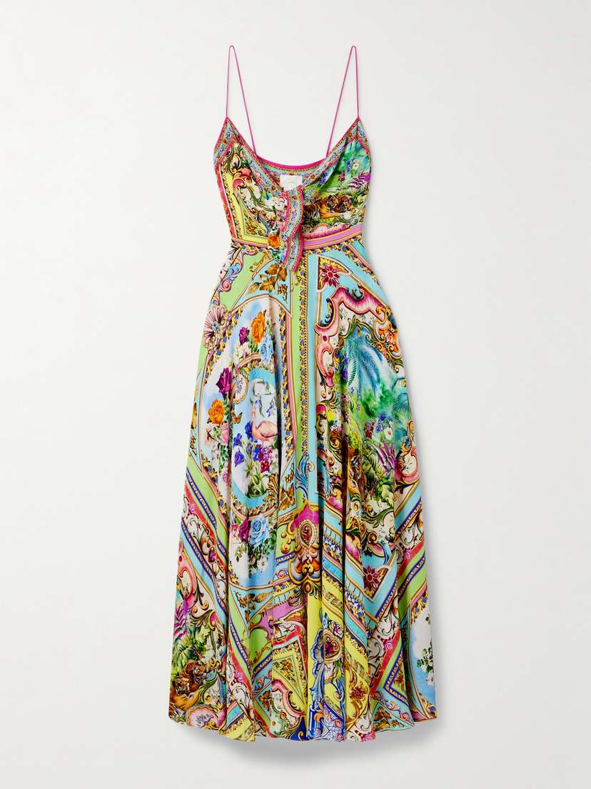 Camilla Crystal-embellished Printed Silk Crepe De Chine Maxi Dress