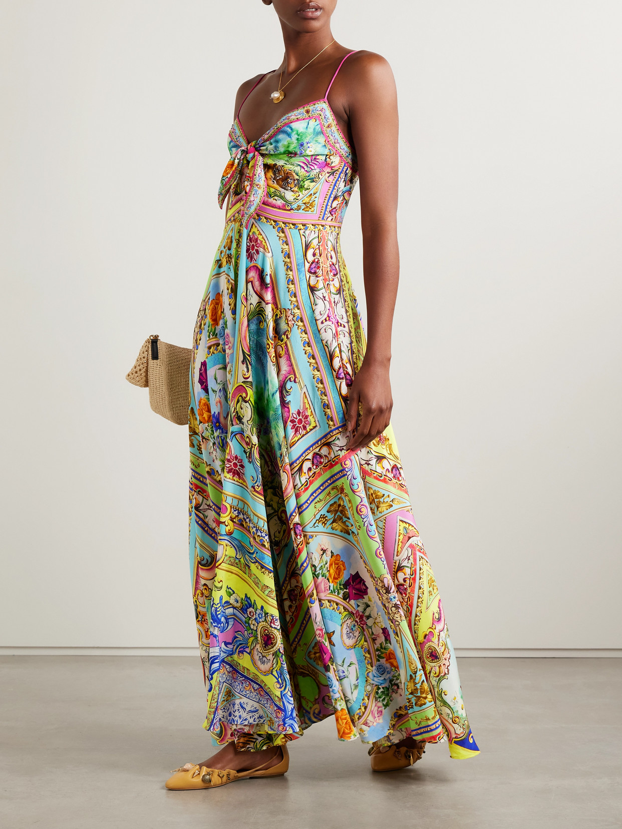 Camilla Crystal-embellished Printed Silk Crepe De Chine Maxi Dress In Multi