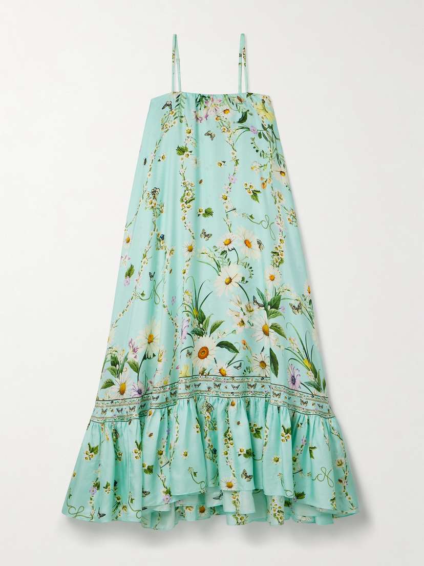 Camilla Strapless Floral-print Silk-twill Maxi Dress