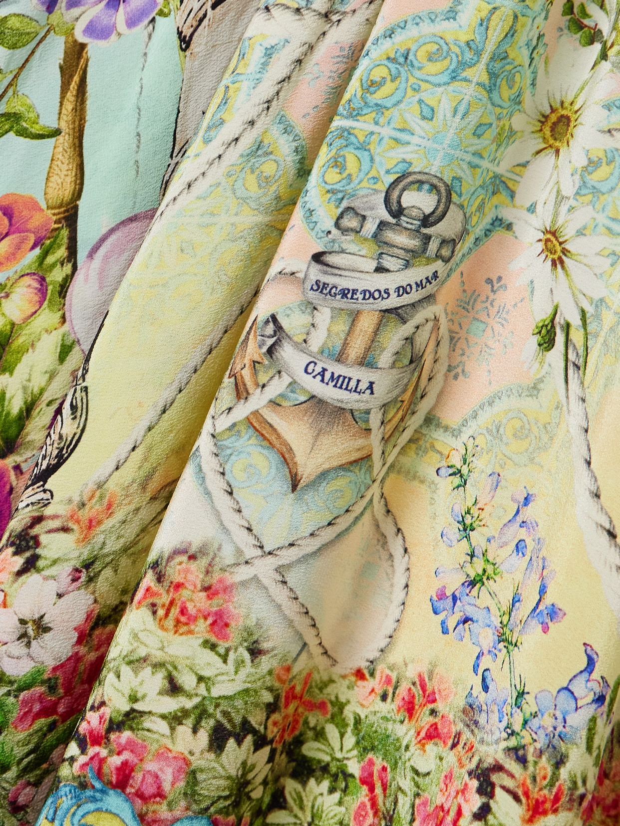 Camilla Just Coasting Crystal-embellished Printed Silk Crepe De Chine Maxi Dress In Multi