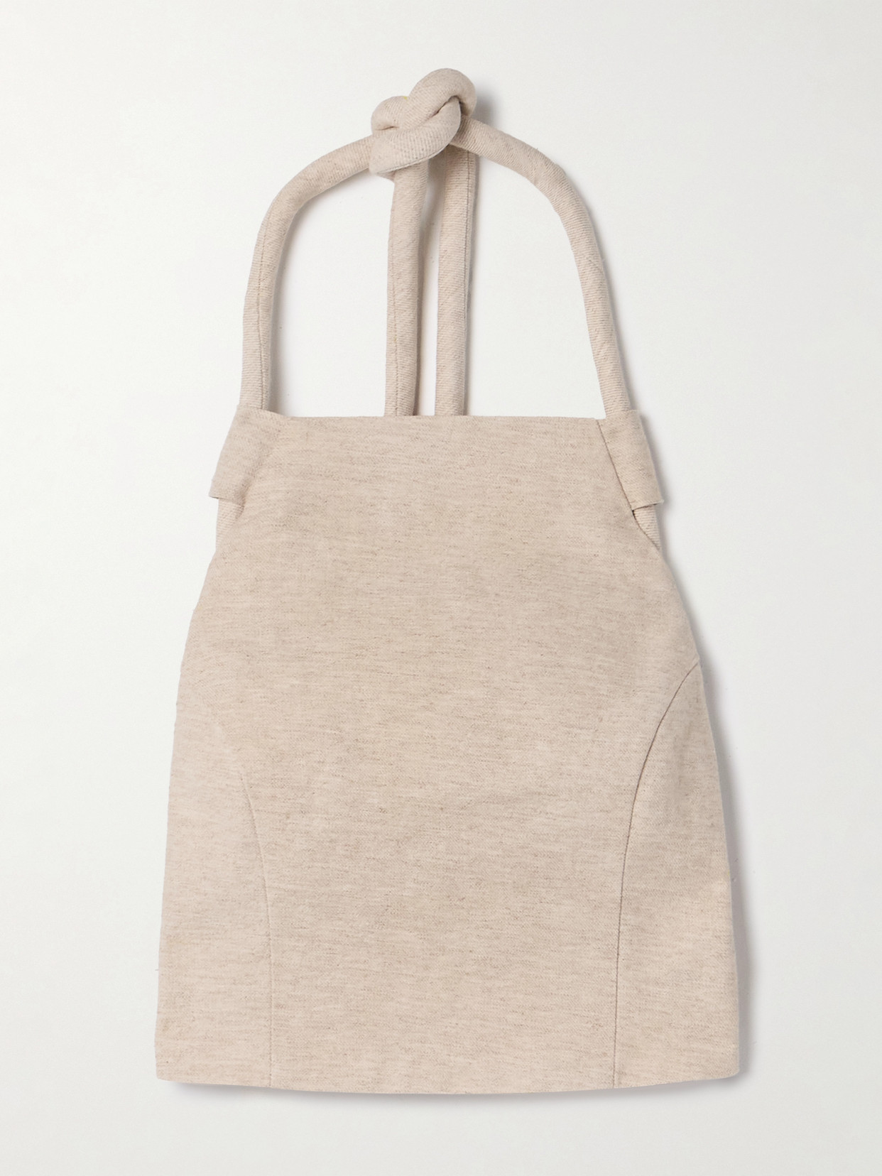 Cult Gaia Themis Cotton And Linen-blend Halterneck Top
