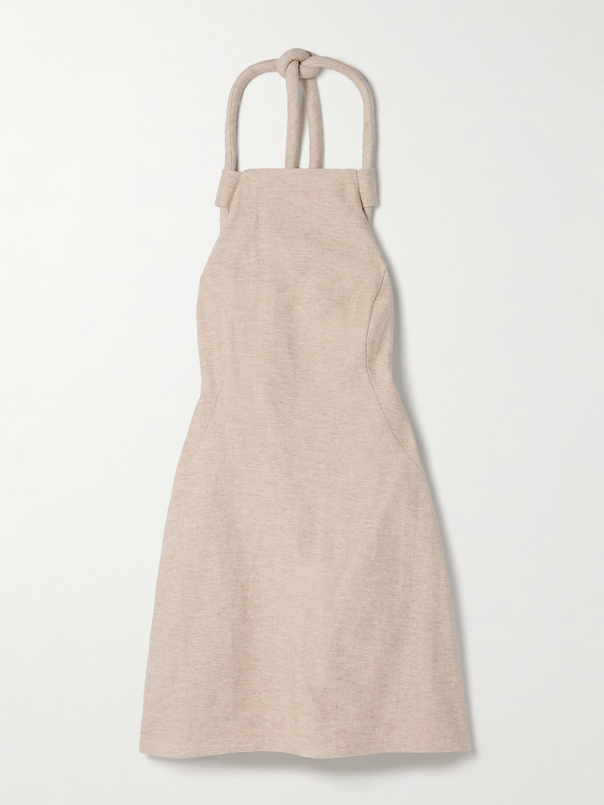 Cult Gaia Lenis Cotton And Linen-blend Halterneck Mini Dress