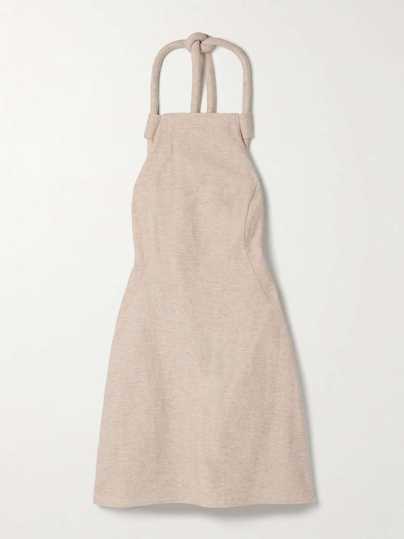 Lenis Cotton And Linen-blend Halterneck Mini Dress - x small | Image | 0