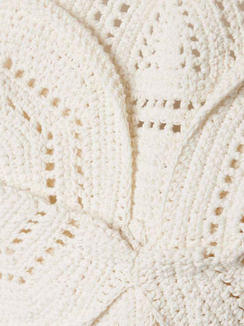 Emelia Cropped Crocheted Cotton Halterneck Top - x small | Image | 3