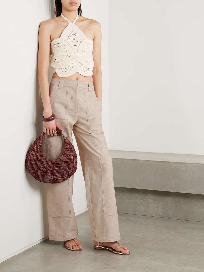 Emelia Cropped Crocheted Cotton Halterneck Top - x small | Image | 1