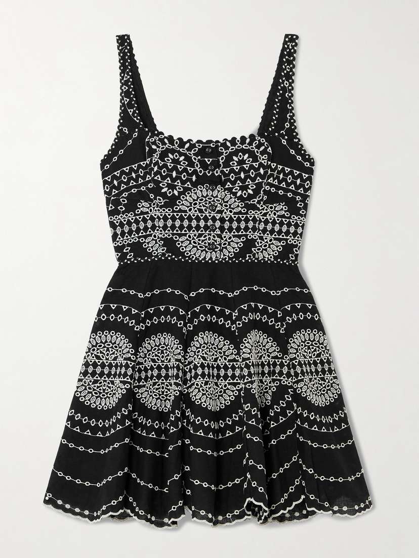 Charo Ruiz Winnie Broderie Anglaise Cotton-blend Mini Dress