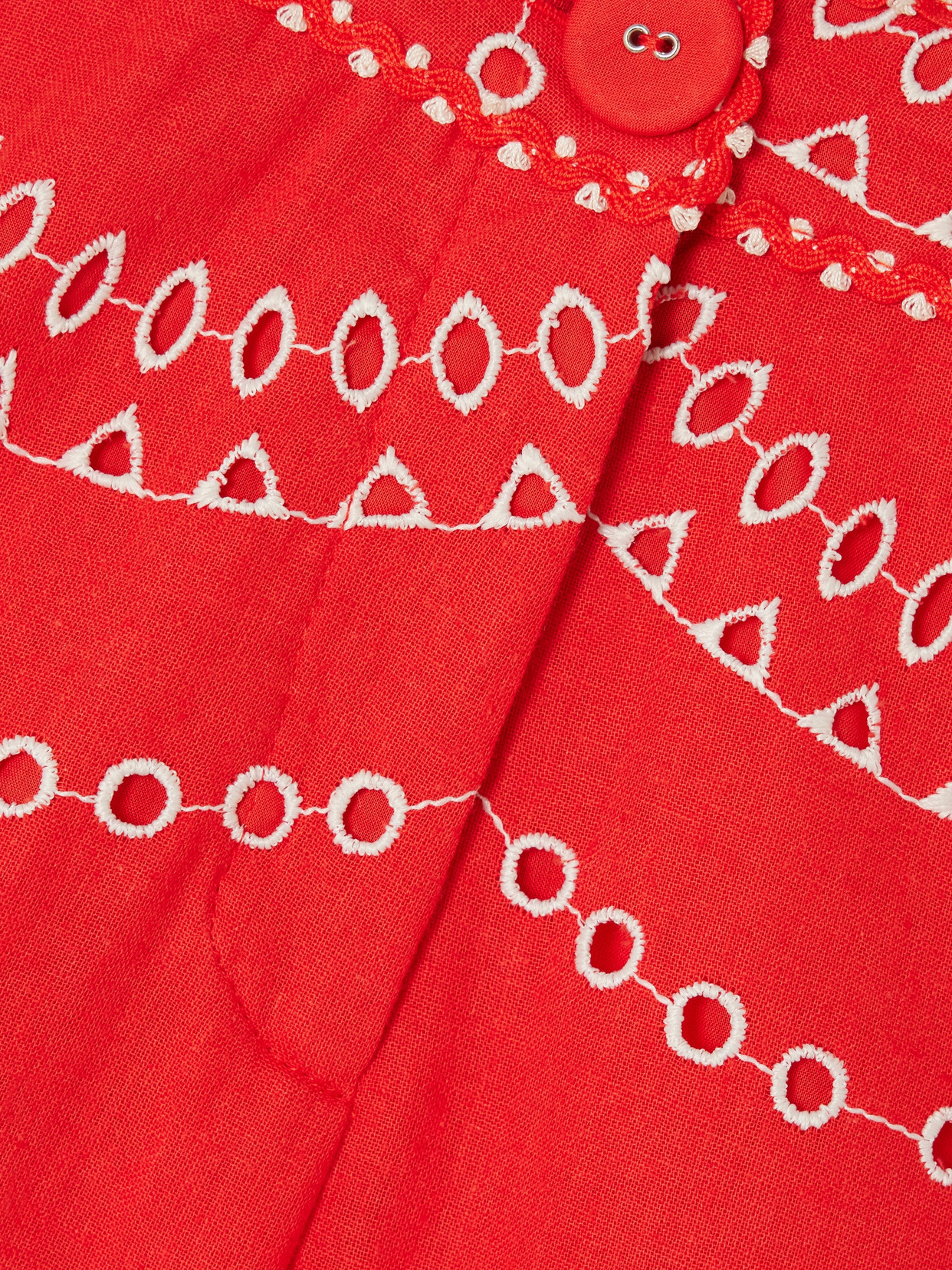 Shop Charo Ruiz Drea Broderie Anglaise Cotton-blend Shorts In Red