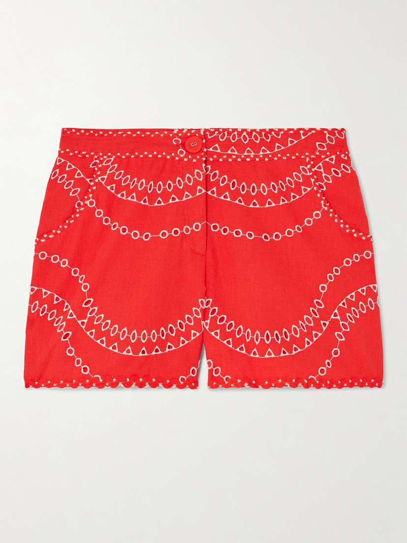Charo Ruiz Drea Broderie Anglaise Cotton-blend Shorts
