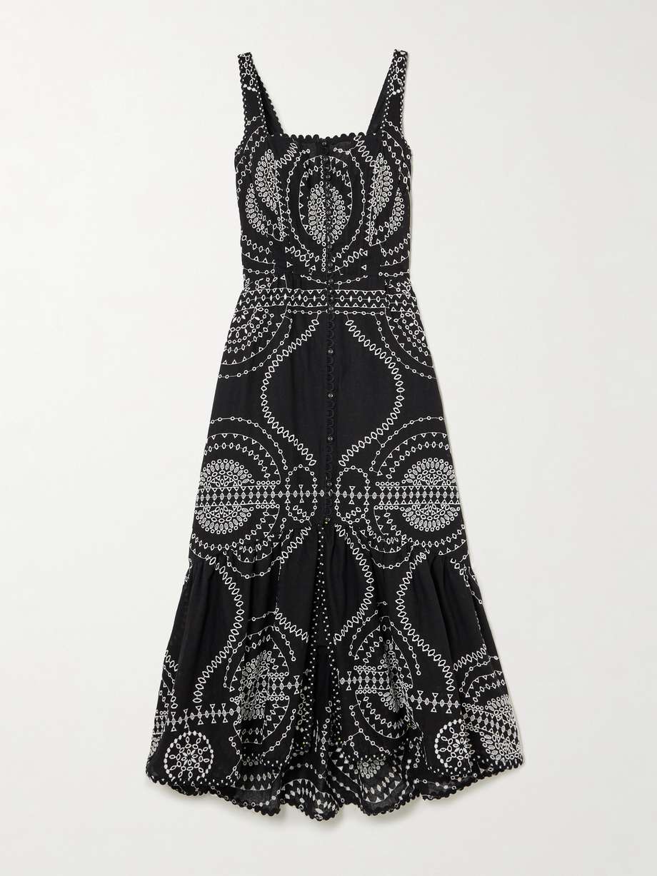 greba broderie anglaise cotton-blend midi dress