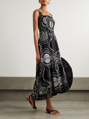 Charo Ruiz Greba broderie anglaise cotton-blend midi dress