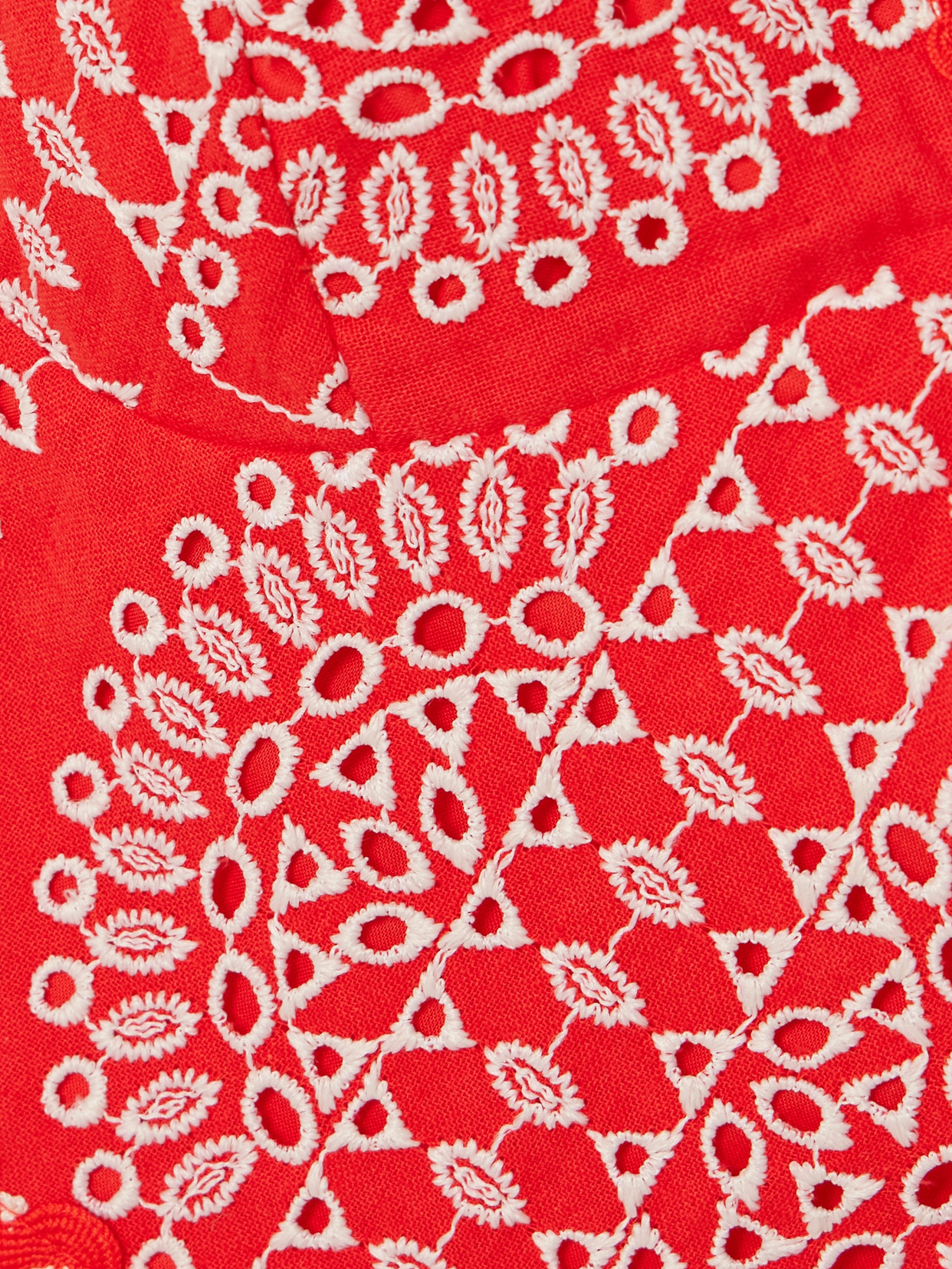 Shop Charo Ruiz Goldie Broderie Anglaise Cotton-blend Bustier Top In Red