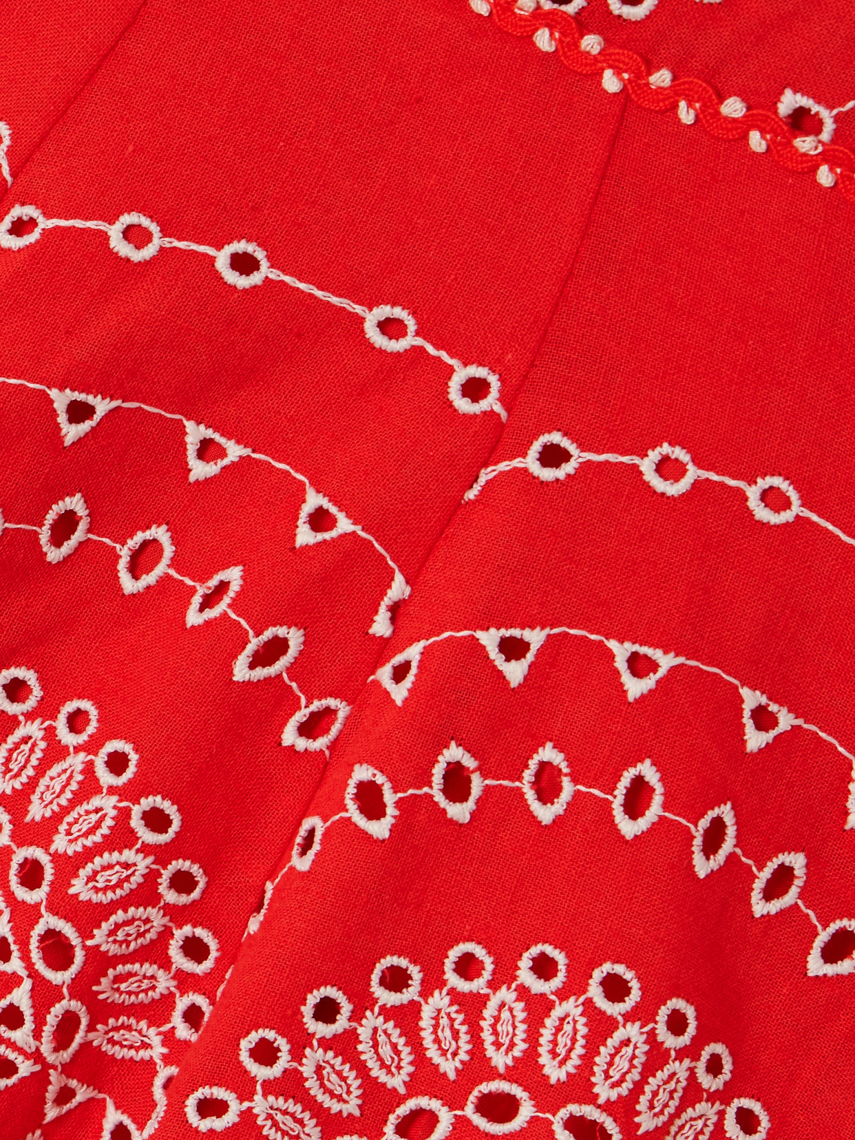 Charo Ruiz Winnie Broderie Anglaise Cotton-blend Mini Dress In Red