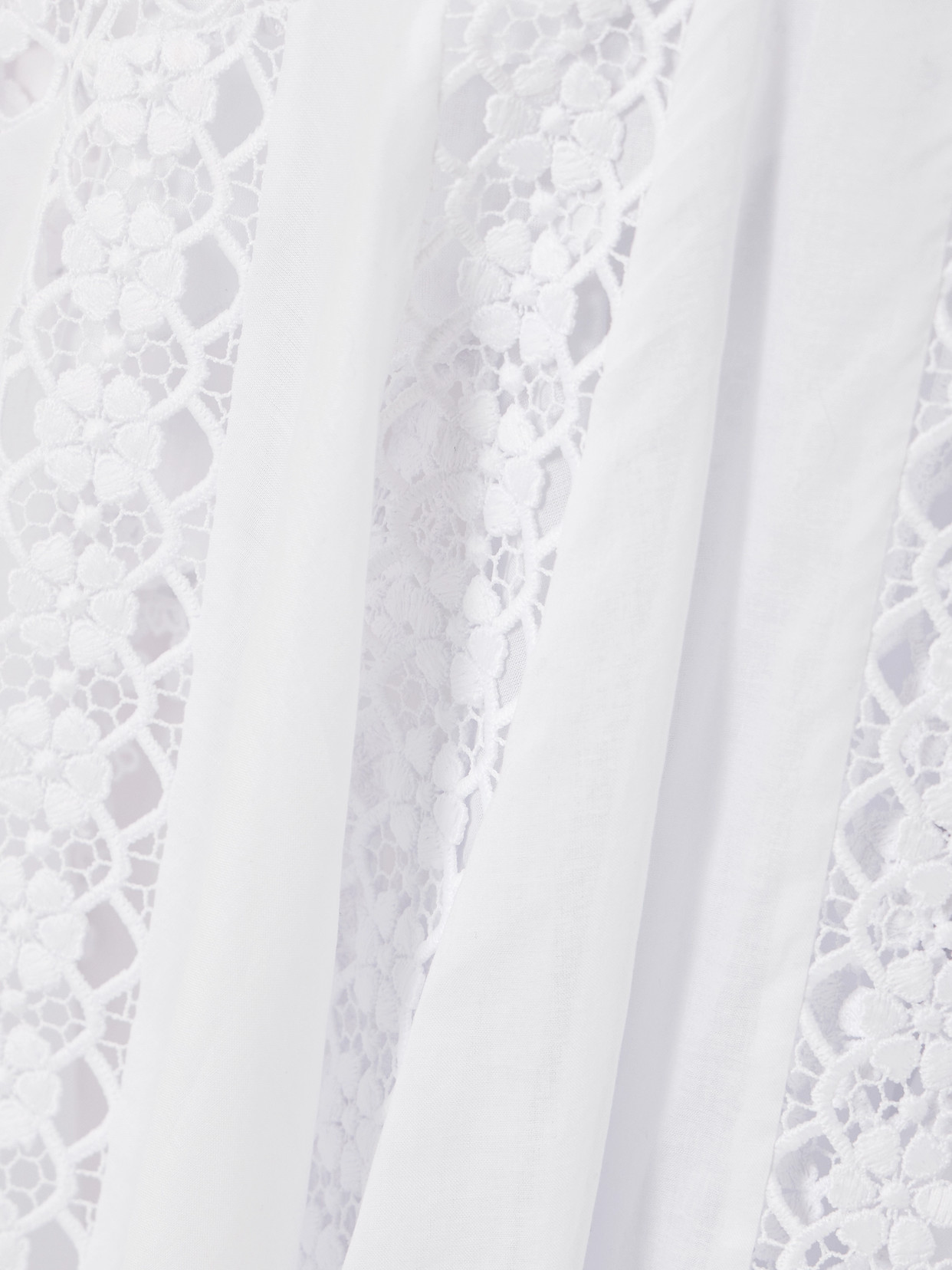 Charo Ruiz Blossel Tiered Guipure Lace-trimmed Cotton-blend Voile Midi Dress In White