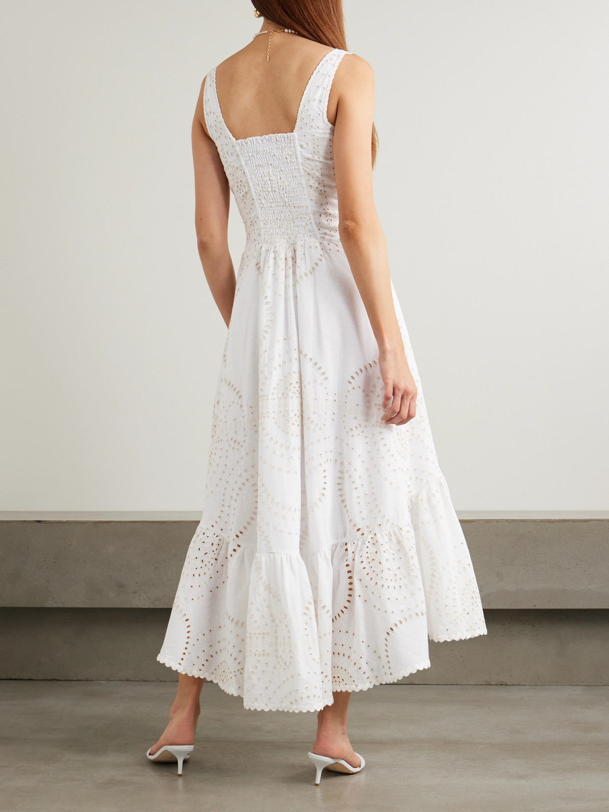 Charo Ruiz Greba Broderie Anglaise Cotton-blend Maxi Dress In Ivory