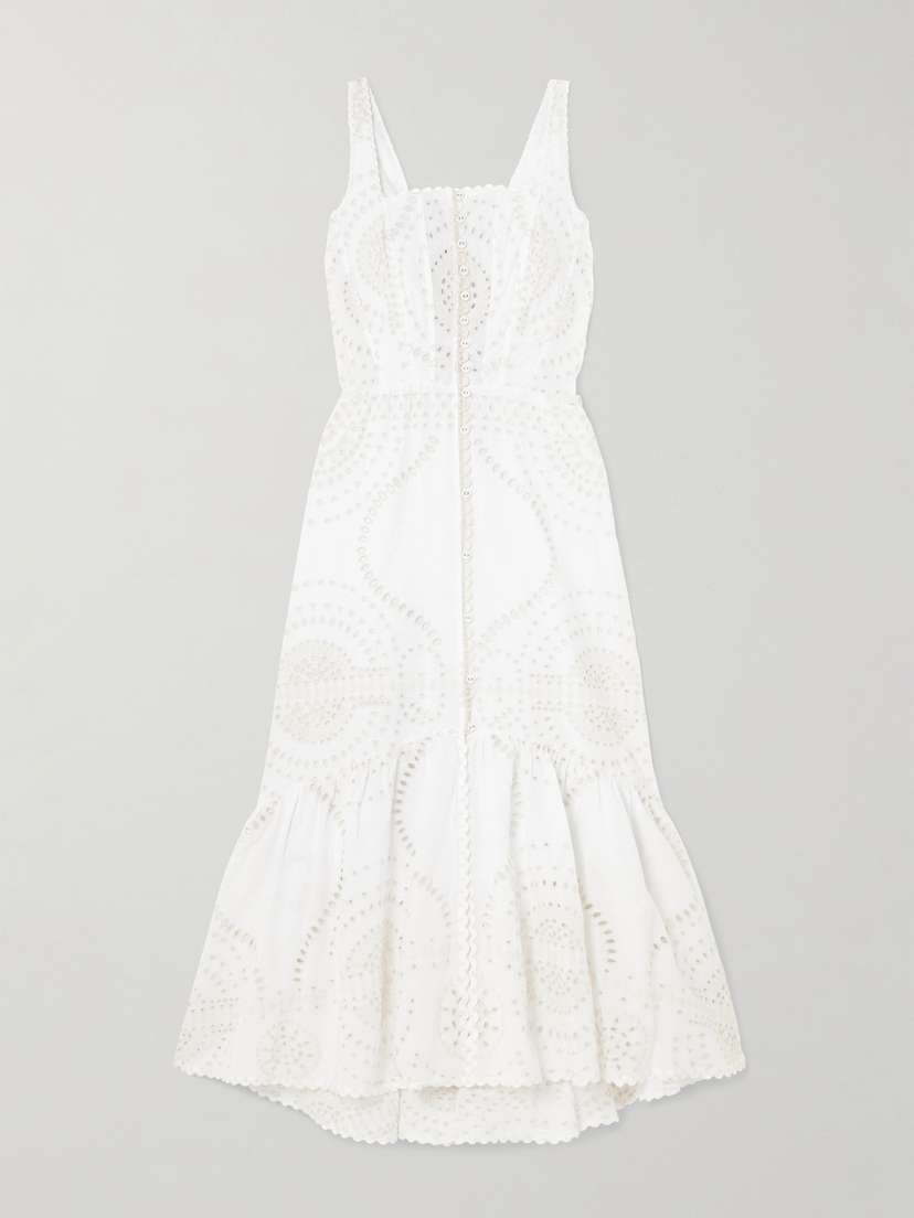 Charo Ruiz Greba Broderie Anglaise Cotton-blend Maxi Dress