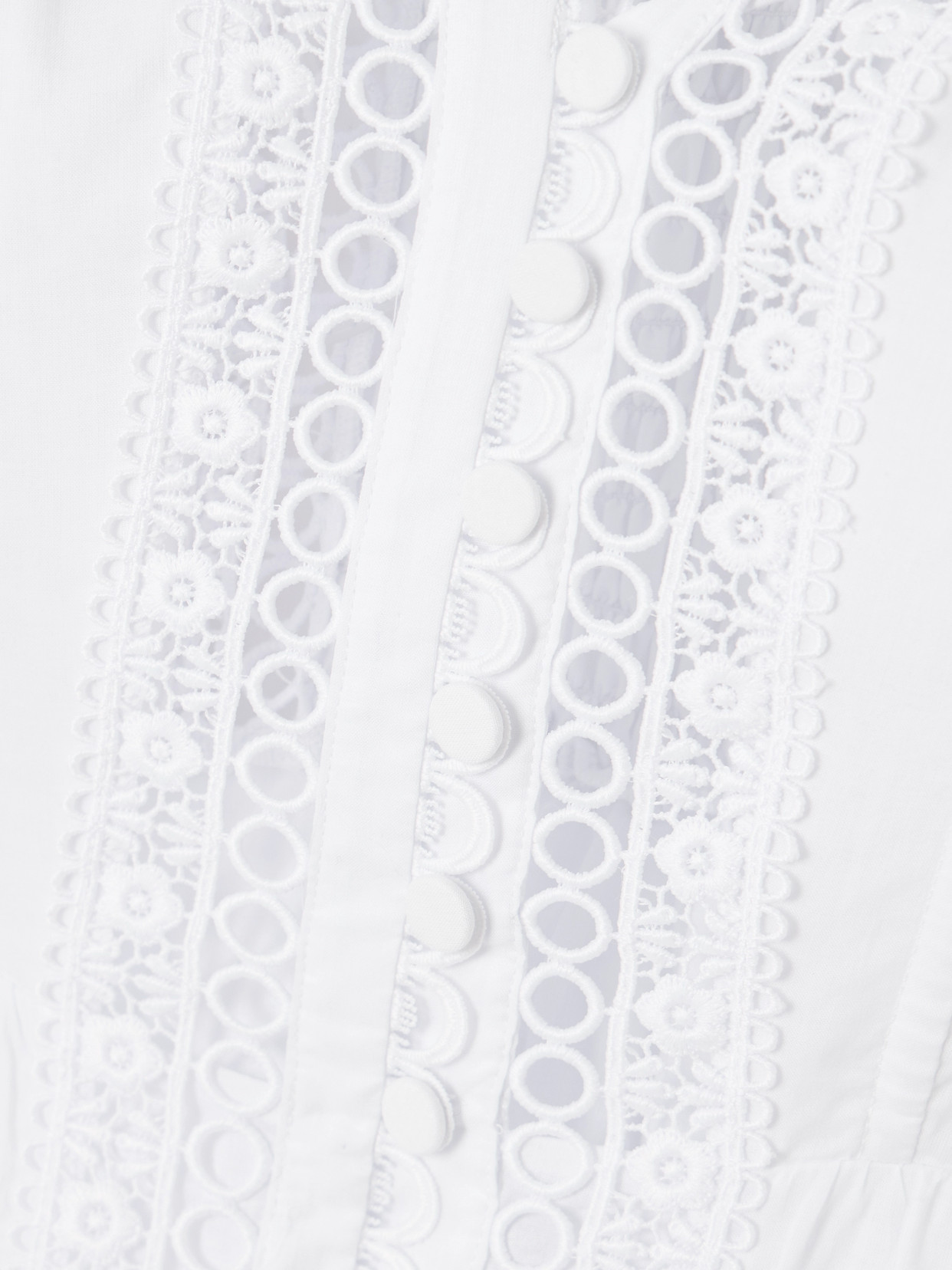 Charo Ruiz Lenora Tiered Guipure Lace-trimmed Cotton-blend Voile Mini Dress In White