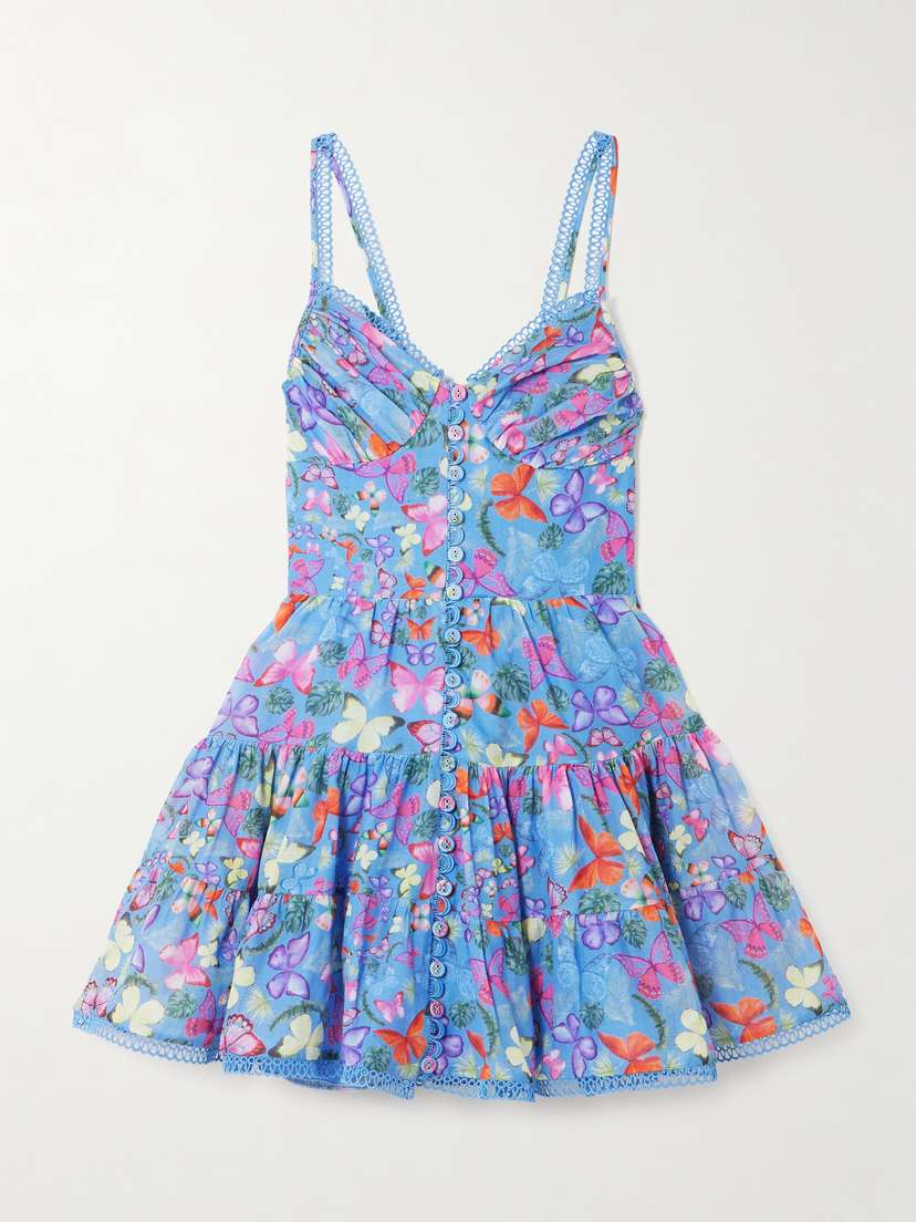 Charo Ruiz Angy Tiered Printed Cotton-blend Mini Dress