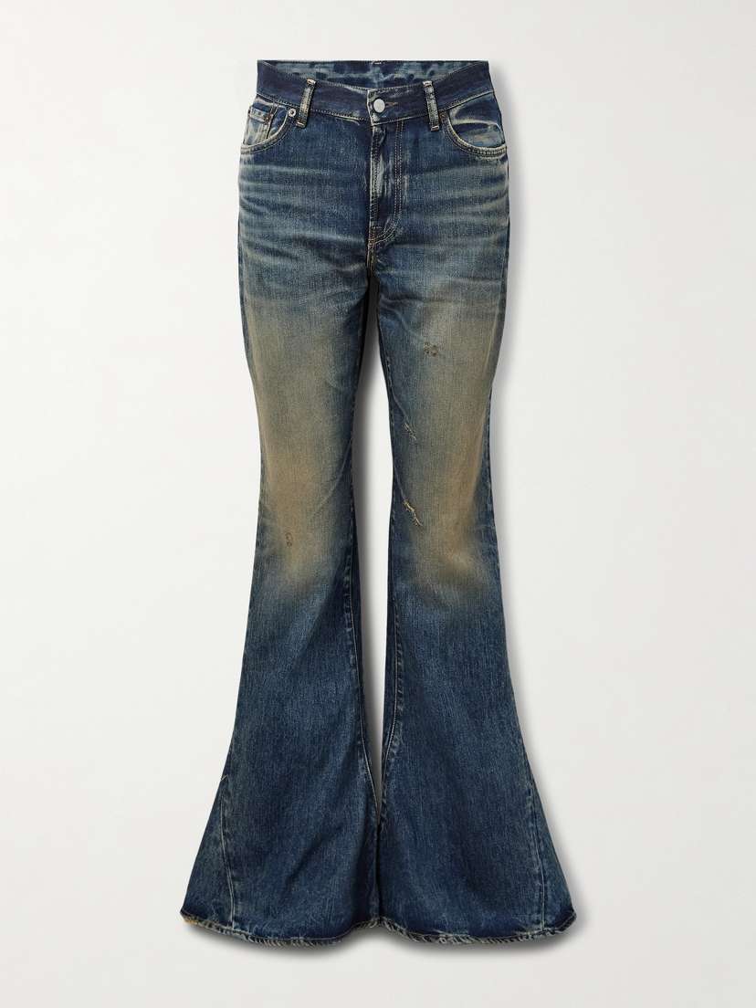 Acne Studios 2024 Distressed High-rise Slim-fit Flared Organic Jeans