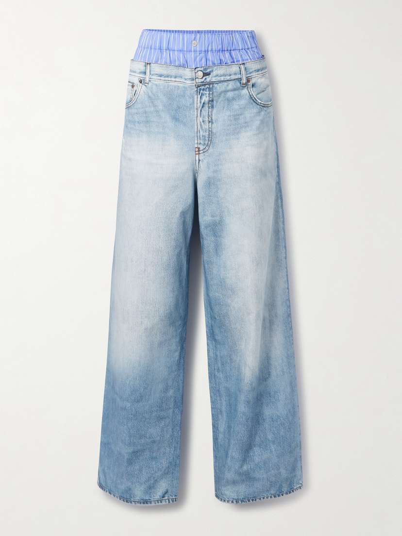 Acne Studios Trompe L'oeil Printed Cotton-poplin Wide-leg Pants